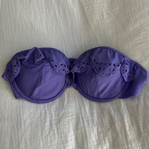 Xhileration Bandeau Purple Bathing Suit Top - Size XL